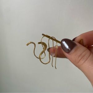 Brass snake earrings